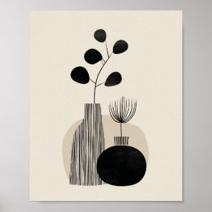 Abstracte botanische illustratie poster