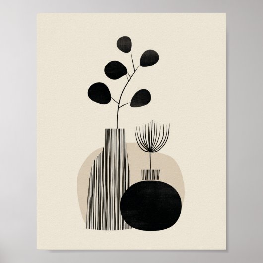 Abstracte botanische illustratie poster (Voorkant)