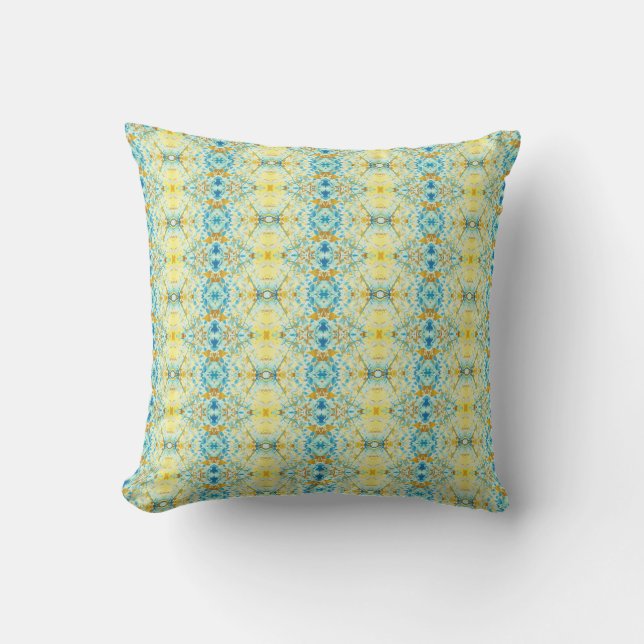 Abstracte Botanische Kaleidoscoop buiten Pillow Buitenkussen (Voorkant)