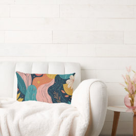 Abstracte botanische kussenhoes met bloemmotief kussen