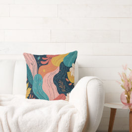 Abstracte botanische kussensloop met bloemmotief kussen