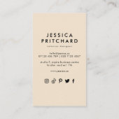 Abstracte Botanische Leaf & Arch Social Media Visitekaartje (Achterkant)