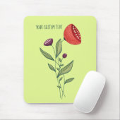 Abstracte botanische lijntekst van lentevloervloer muismat (Met muis)