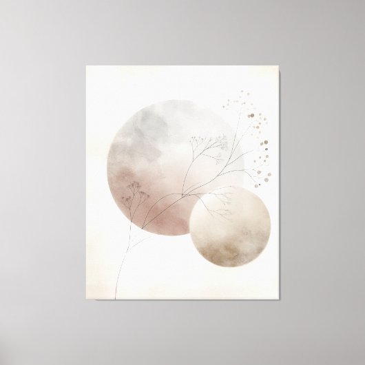 Abstracte Botanische Maan Canvas Afdruk (Voorkant)
