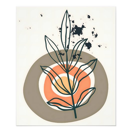 Abstracte botanische minimalis foto afdruk (Voorkant)