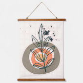 Abstracte botanische minimalis hangend wandkleed (Voorkant)