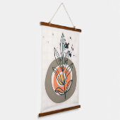 Abstracte botanische minimalis hangend wandkleed (Gebogen)