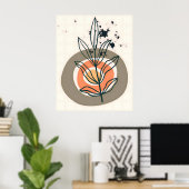 Abstracte botanische minimalis poster (Thuiskantoor)