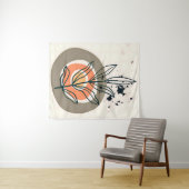 Abstracte botanische minimalis wandkleed (In Situ (horizontaal))