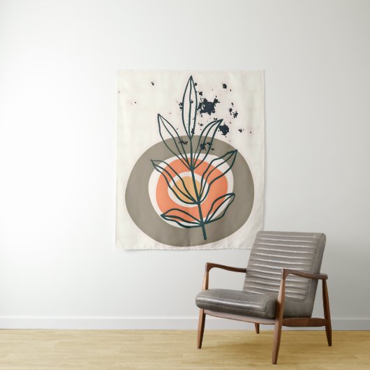 Abstracte botanische minimalis wandkleed (In situ)