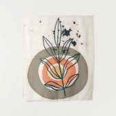 Abstracte botanische minimalis wandkleed (Voorkant)