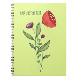 Abstracte botanische minimalistische lentevloervlo notitieboek