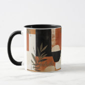 Abstracte botanische mok - Aardse moderne custom (Links)