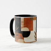 Abstracte botanische mok - Aardse moderne custom (Voorkant links)