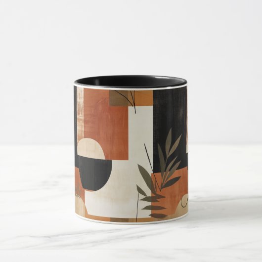 Abstracte botanische Mok - Custom Earth Modern (Midden)
