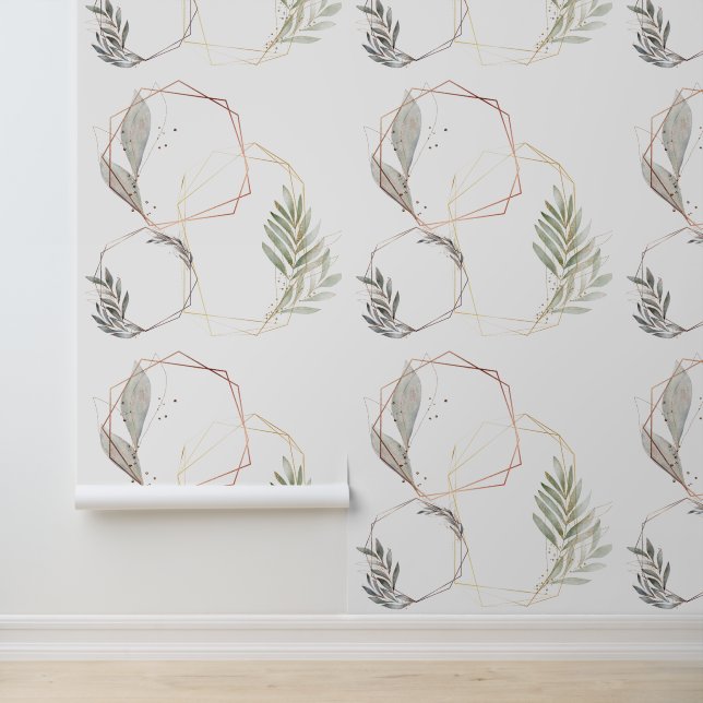 Abstracte botanische muurschildering met gouden li behang (Applicatie)