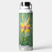 Abstracte botanische ontwerp waterfles (Achterkant)