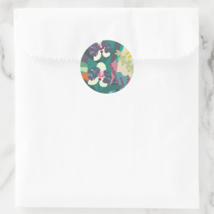 Abstracte botanische orchidee kleurige Floral tuin Ronde Sticker