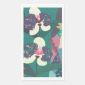 Abstracte botanische orchidee kleurige tuin servet (Voorkant)