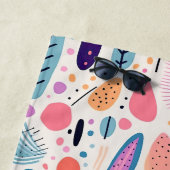 Abstracte Botanische Patroon Pastel Kleuren BOHO C Strandlaken (In situ)