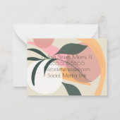 Abstracte botanische Planten Dank je wel Kaart Notitiekaartje (Achterkant)