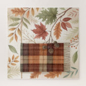 Abstracte botanische puzzel – Aardse bladeren (Verticaal)