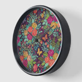 Abstracte botanische rozen vlinders kunst klokken (Hoek)