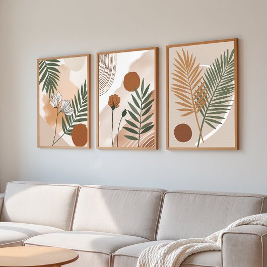 Abstracte botanische set – Japandi Wall Art