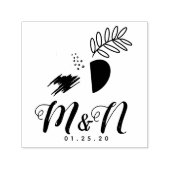 Abstracte Botanische Trouwbegroeiing Zelfinktende Stempel (Design)