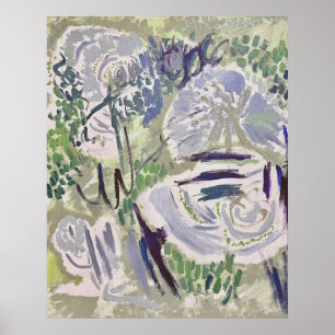 Abstracte botanische verf poster