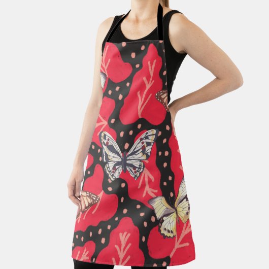 Abstracte Botanische Vlinder Schort (Insitu)