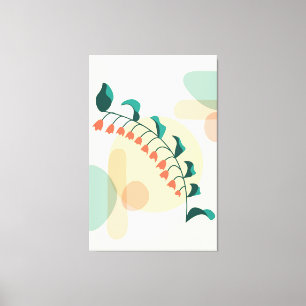 Abstracte botanische vorm canvas afdruk