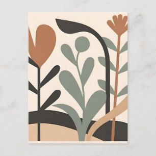 Abstracte botanische vormen briefkaart