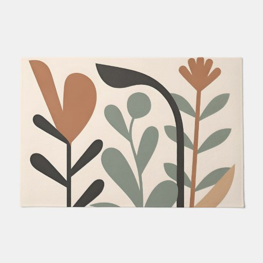 Abstracte botanische vormen deurmat (Voorkant)