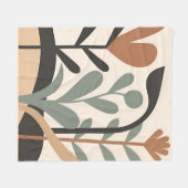 Abstracte botanische vormen fleece deken (Voorkant (Horizontaal))