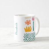 Abstracte botanische vormen Koffiekoffie-Mok Koffiemok (Voorkant rechts)