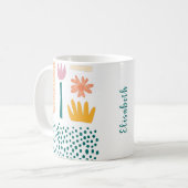 Abstracte botanische vormen Koffiekoffie-Mok Koffiemok (Voorkant links)