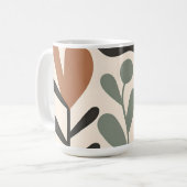 Abstracte botanische vormen koffiemok (Voorkant links)