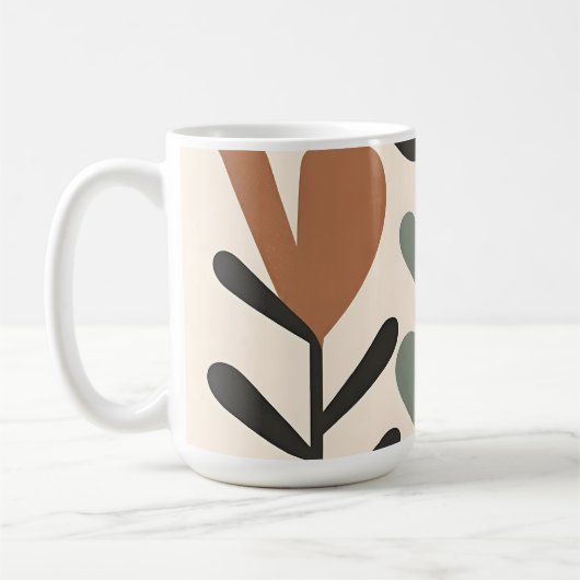 Abstracte botanische vormen koffiemok (Links)