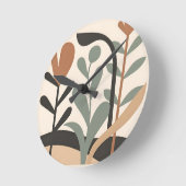 Abstracte botanische vormen ronde klok (Hoek)