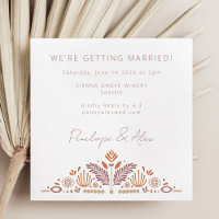 Abstracte botanische vormen Terracotta Rust Weddin