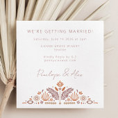 Abstracte botanische vormen Terracotta Rust Weddin Kaart