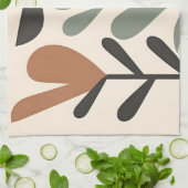 Abstracte botanische vormen theedoek (Gevouwen)
