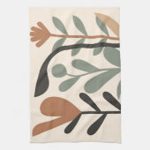 Abstracte botanische vormen theedoek (Verticaal)