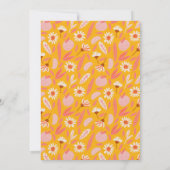 Abstracte botanische vruchten in geel Vrijgezellen Kaart (Achterkant)