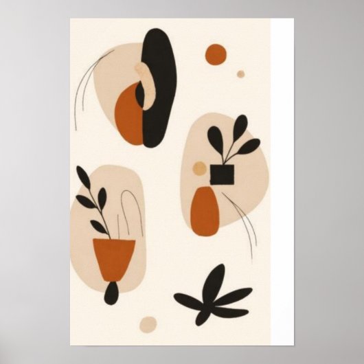 Abstracte botanische wandkunst set | Modern minima Poster (Voorkant)