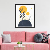 Abstracte botanische zon geometrisch minimalistisc canvas afdruk (Insitu (Woonkamer))