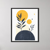 Abstracte botanische zon geometrisch minimalistisc canvas afdruk (Voorkant)