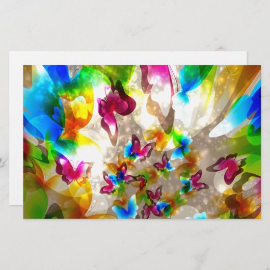 Abstracte botervliegen briefpapier (Voorkant / Achterkant)