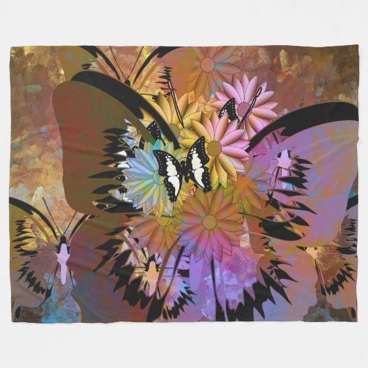 Abstracte botervliegen fleece deken (Voorkant (Horizontaal))